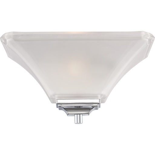 Nuovo Parker 13in 1-Light Wall Sconce | Traditional Polished Chrome and Frosted Glass | Living Room & Hallway Accent | 13 x 6.75 x 6.5 in | Model 60-5373