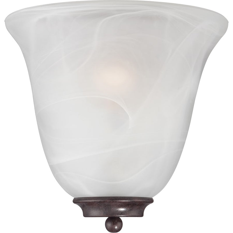 Nuvo Empire 1-Light Wall Sconce | Traditional Old Bronze and Alabaster Glass | Hallway & Living Room Accent Light | 10 x 9.625 x 5 in | Model 60-5374