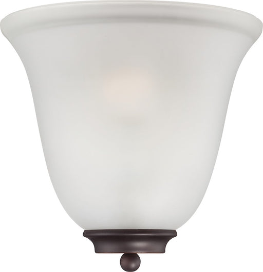 Nuvo Empire 10in 1-Light Wall Sconce | Traditional Mohogany Bronze and Frosted Glass | Hallway & Bedroom Accent | 10 x 5 x 9.625 in | Model 60-5375