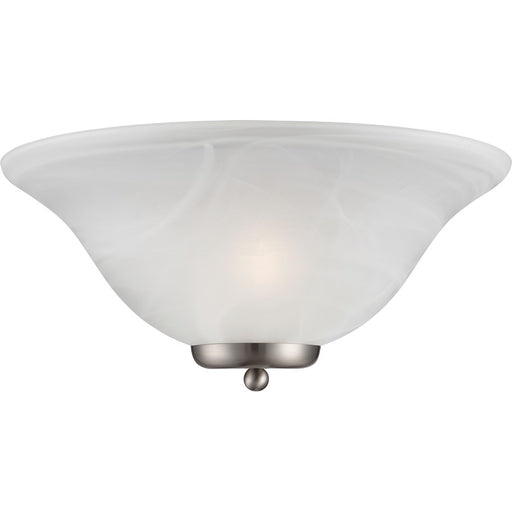 Nuvo Ballerina 1-Light Wall Sconce | Traditional Brushed Nickel and Alabaster Glass | Hallway & Bedroom Accent Light | 7.825in Extension | Model 60-5381
