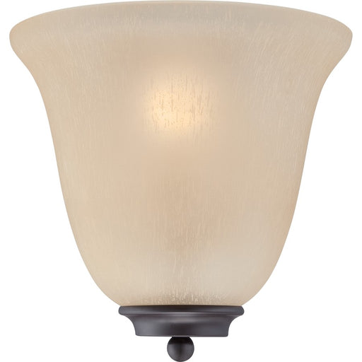 Nuvo Empire 10in 1-Light Wall Sconce | Traditional Mahogany Bronze and Champagne Glass | Hallway & Bedroom Accent Light | 10 x 5 x 9.625 in | Model 60-5383