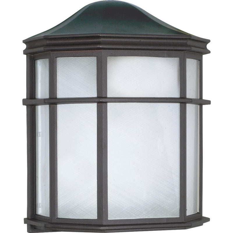 Nuvo 60-539 1-Light Outdoor Wall Sconce | Industrial Textured Black Die Cast Aluminum and White Acrylic Lens | Covered Patio & Entryway | Model 60-539