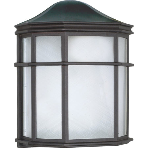 Nuvo 60-539 1-Light Outdoor Wall Sconce | Industrial Textured Black Die Cast Aluminum and White Acrylic Lens | Covered Patio & Entryway | Model 60-539
