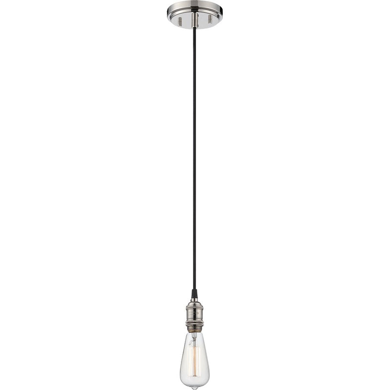 Nuvo Vintage 8in 1-Light Pendant | Transitional Polished Nickel | Kitchen Island & Dining Room | 4.88 x 8 in | Model 60-5405