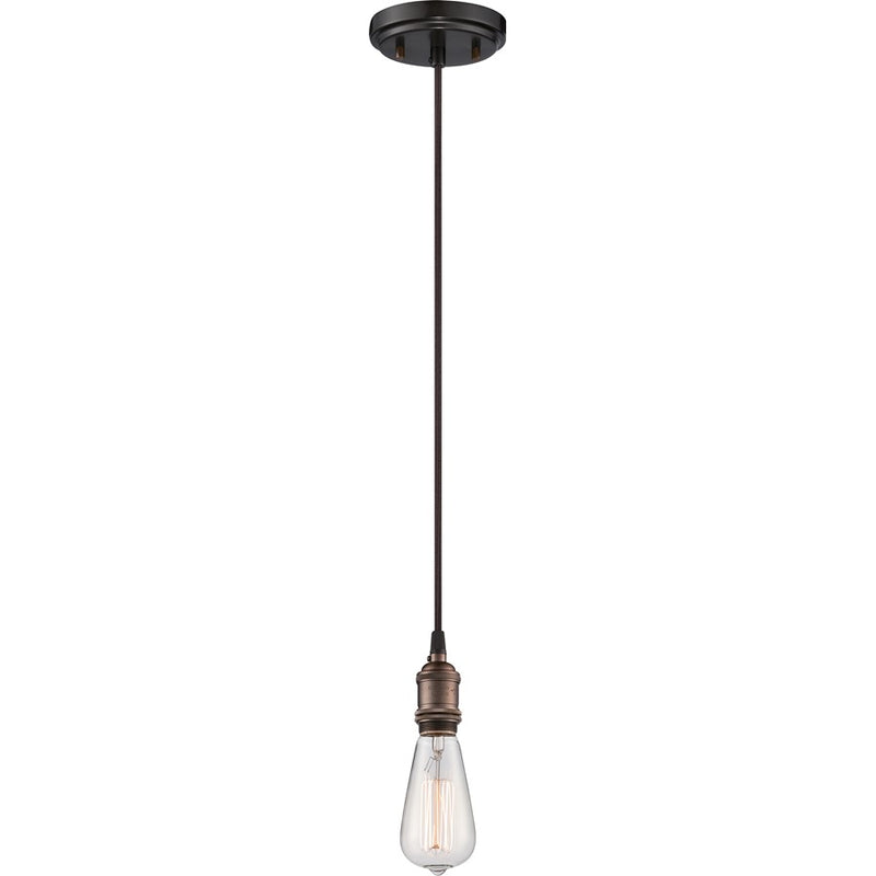 Nuvo Vintage 8in 1-Light Pendant | Transitional Rustic Bronze | Kitchen Island & Dining Room | 4.88 x 4.88 x 8 in | Model 60-5505