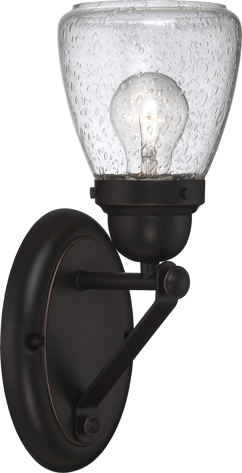 Nuvo Laurel 13in 1-Light Vanity Light | Traditional Sudbury Bronze and Clear Seeded Glass | Bathroom Vanity & Powder Room | 5.25 x 13.38 x | Model 60-5541