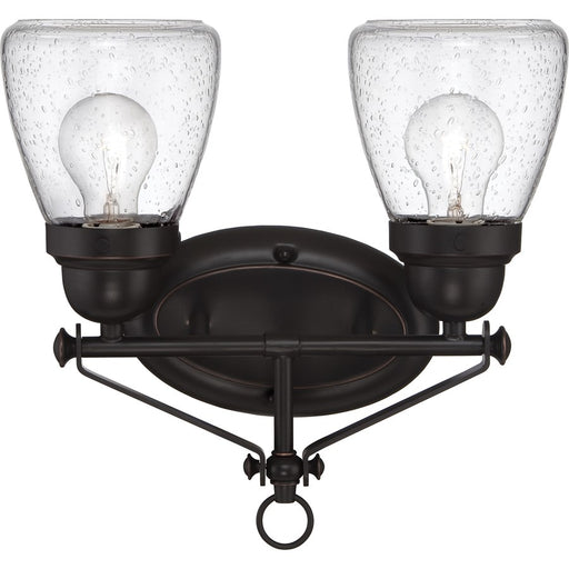Nuvo Laurel 12.88in 2-Light Vanity Light | Traditional Sudbury Bronze and Clear Seeded Glass | Bathroom Vanity | 12.88 x 12.88 x 5.5 in | Model 60-5542