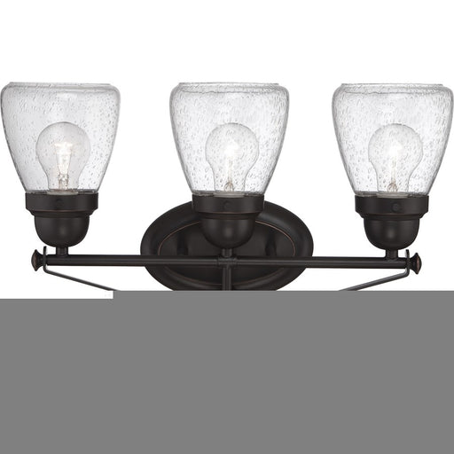 Nuvo Laurel 19in 3-Light Vanity Light | Traditional Sudbury Bronze and Clear Seeded Glass | Bathroom Vanity | 19.12 x 12.875 x 5.25 in | Model 60-5543