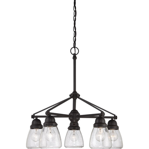 Nuvo Lighting Laurel 22.5in 5-Light Chandelier | Traditional Sudbury Bronze and Clear Seeded Glass | Dining Room & Living Room | 22.5 x | Model 60-5545