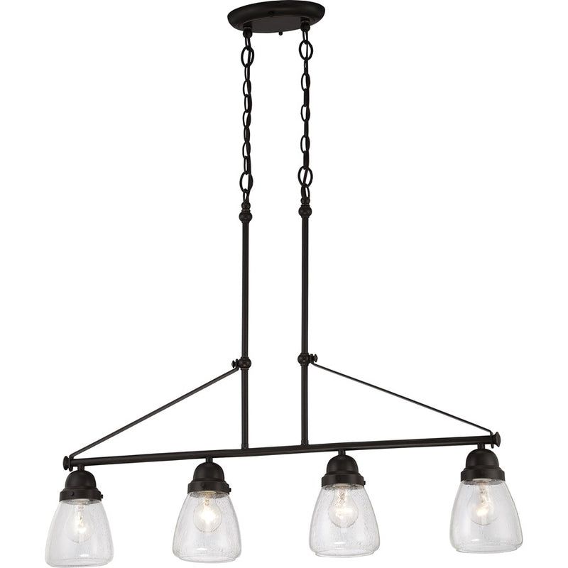Nuvo Laurel 35.75in 4-Light Wall Sconce | Traditional Sudbury Bronze and Clear Seeded Glass | Living Room & Hallway | 35.75 x 5.25 x 29 in | Model 60-5548