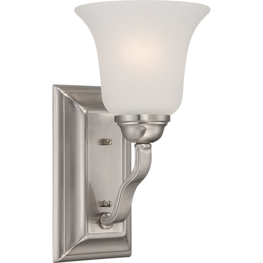 Nuvo Elizabeth 6in 1-Light Vanity Light | Traditional Brushed Nickel and Frosted Glass | Bathroom Vanity | 6 x 11.12 x 6.38 in | Model 60-5591