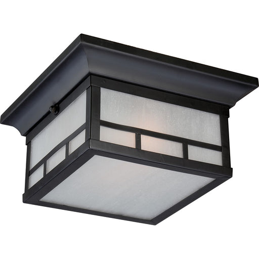 Nuvo Drexel 11in 2-Light Outdoor Flush Mount | Traditional Stone Black and Frosted Seed Glass | Covered Patio & Entryway | 11 x 5.5 in | Model 60-5606