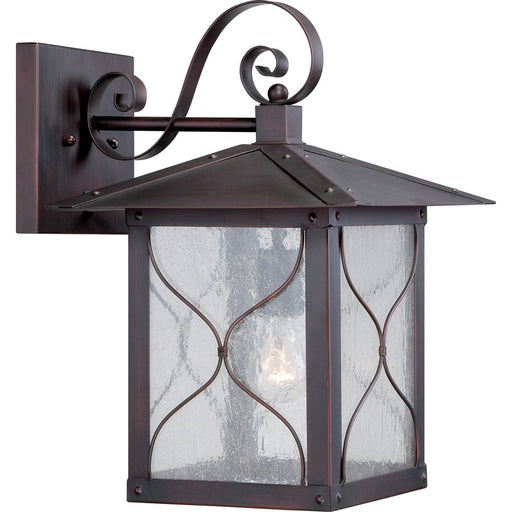 Nuvo Vega 11in 1-Light Outdoor Wall Fixture | Traditional Classic Bronze and Clear Seed Glass | Entryway & Covered Patio | 11 x 13.5 x | Model 60-5613