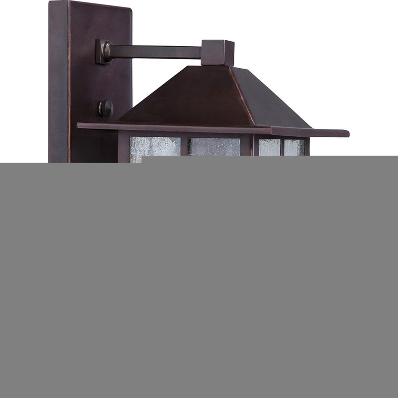 Nuvo Stanton 6in 1-Light Outdoor Wall Sconce | Traditional Claret Bronze and Clear Seed Glass | Entryway & Covered Patio | 6.25 x 7.75 x | Model 60-5641