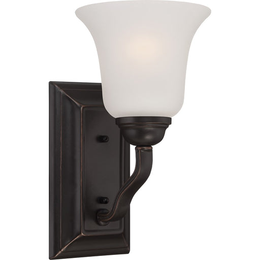 Nuvo Elizabeth 11in 1-Light Vanity Light | Traditional Sudbury Bronze and Frosted Glass | Bathroom Vanity & Powder Room | 6 x 6.38 x 11.12 | Model 60-5691