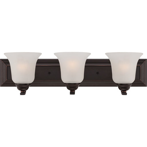 Nuvo Elizabeth 24in 3-Light Vanity Light | Traditional Sudbury Bronze and Frosted Glass | Bathroom Vanity | 24 x 6.5 x 7.5 in | Model 60-5693