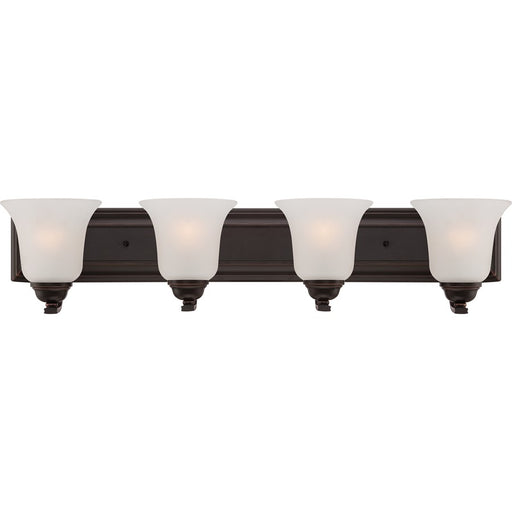 Nuvo Elizabeth 30in 4-Light Vanity Light | Traditional Sudbury Bronze and Frosted Glass | Bathroom Vanity | 30 x 6.5 x 7.5 in | Model 60-5694