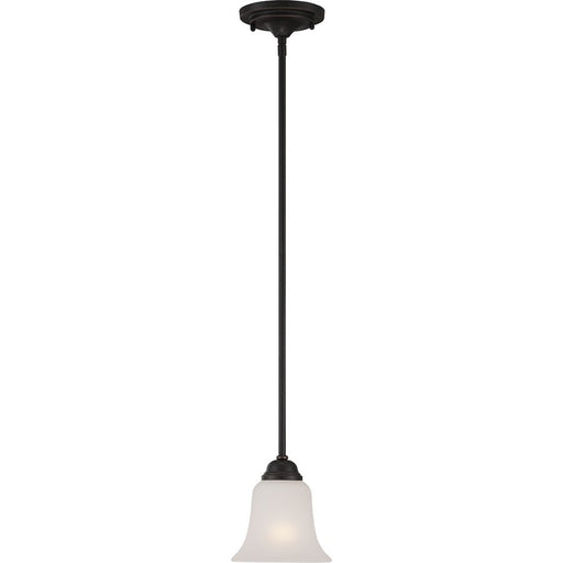 Nuvo Elizabeth 6in 1-Light Mini Pendant | Traditional Sudbury Bronze and Frosted Glass | Kitchen Island & Dining Room | 6 x 6 x 51 in | Model 60-5697