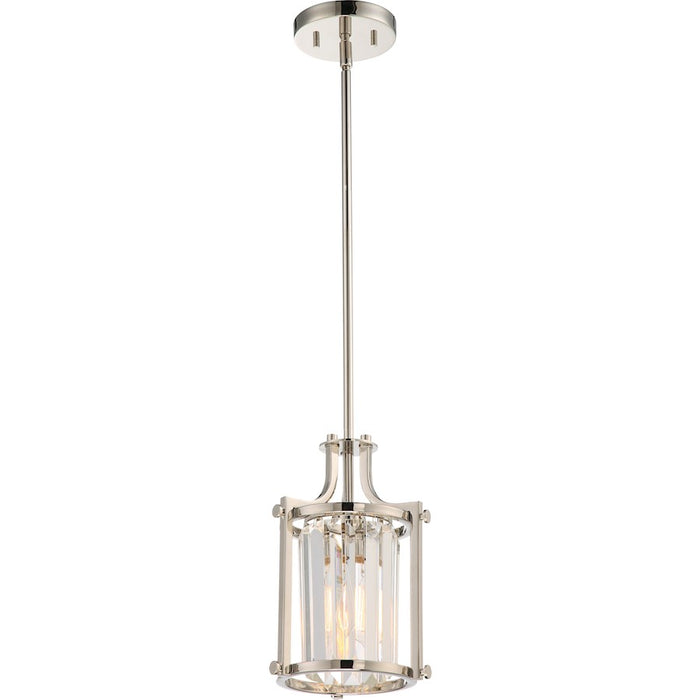 Nuvo Lighting Krys 1 Light Crystal Accent Mini Pendant Polished Nickel