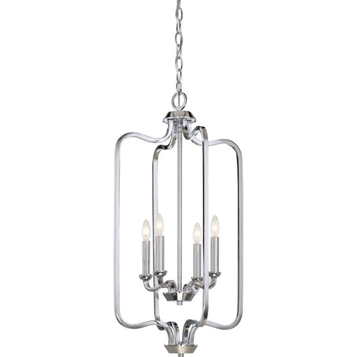 Nuvo Lighting Willow 14in 4-Light Pendant | Traditional Polished Nickel | Kitchen Island & Dining Room | 14 x 14 x 27.75 in | Model 60-5800