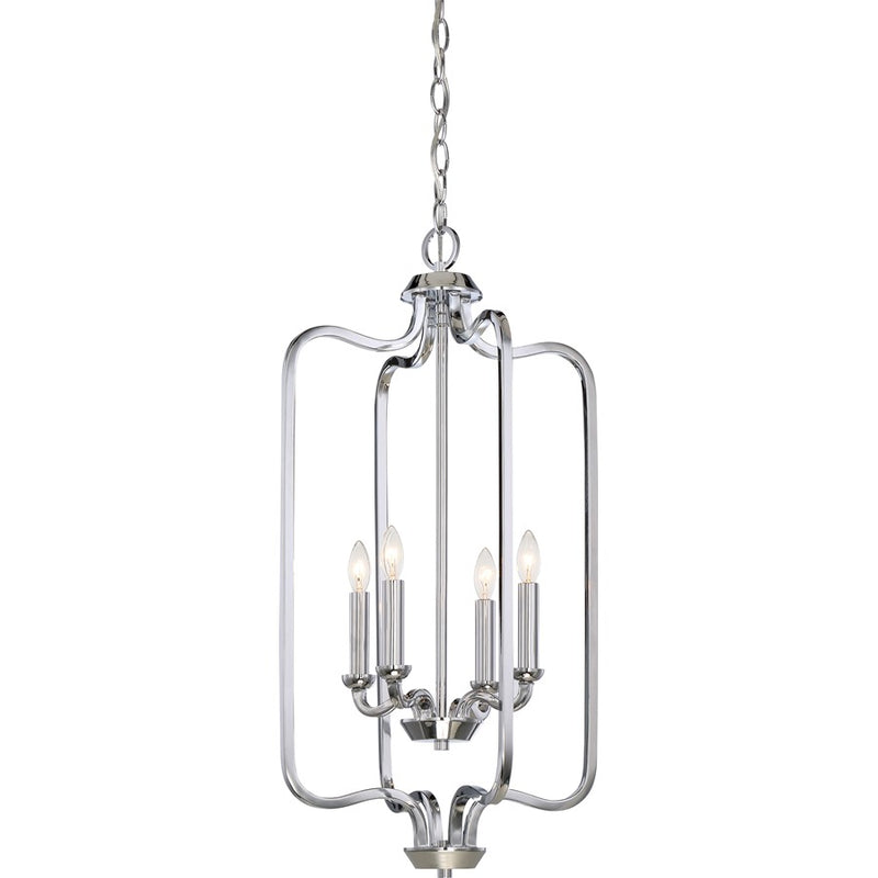 Nuvo Lighting Willow 14in 4-Light Pendant | Traditional Polished Nickel | Kitchen Island & Dining Room | 14 x 14 x 27.75 in | Model 60-5800
