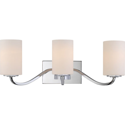 Nuvo Willow 23in 3-Light Vanity Light | Traditional Polished Nickel and White Glass | Bathroom Vanity | 23 x 8 x 8 in | Model 60-5803