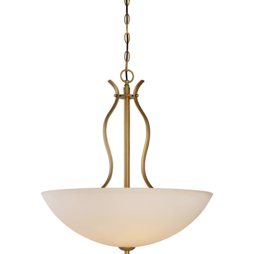 Nuvo Lighting Dillard 22in 4-Light Pendant | Traditional Natural Brass and White Glass | Kitchen Island & Dining Room | 22 x 22 x 24 in | Model 60-5817