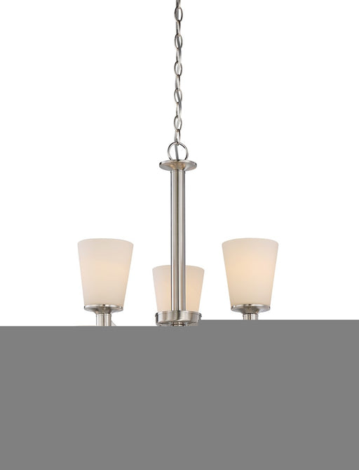 Nuvo Laguna 31in 9-Light Chandelier | Traditional Brushed Nickel and White Glass | Dining Room & Living Room | 31 x 31 x 27.75 in | Model 60-5829