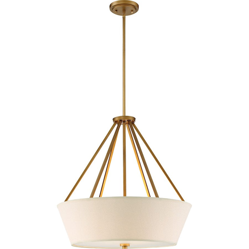 Nuvo Lighting Seneca 22in 4-Light Pendant | Transitional Natural Brass | Kitchen Island & Dining Room | 22.13 in H | Model 60-5841