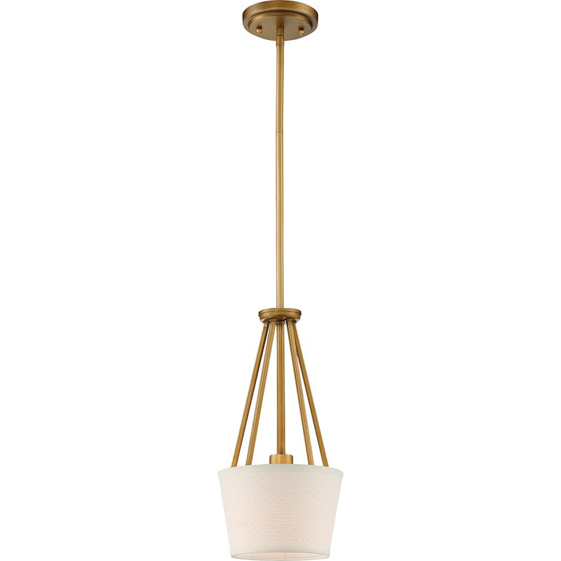 Nuvo Lighting Seneca 16in 1-Light Mini Pendant | Transitional Natural Brass | Kitchen Island & Dining Room | 16 in H | Model 60-5843