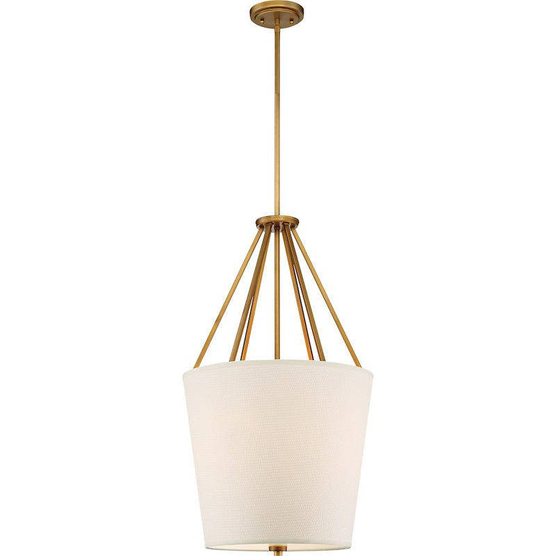 Nuvo Lighting Seneca 17in 3-Light Pendant | Industrial Natural Brass | Kitchen Island & Dining Room | 30.38 in H | Model 60-5844