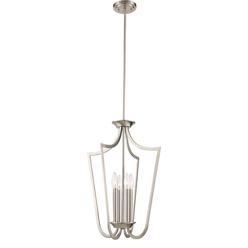 Nuvo Laguna 14in 4-Light Pendant | Traditional Brushed Nickel and Clear Glass | Kitchen Island & Dining Room | 14 x 14 x 61 in | Model 60-5876