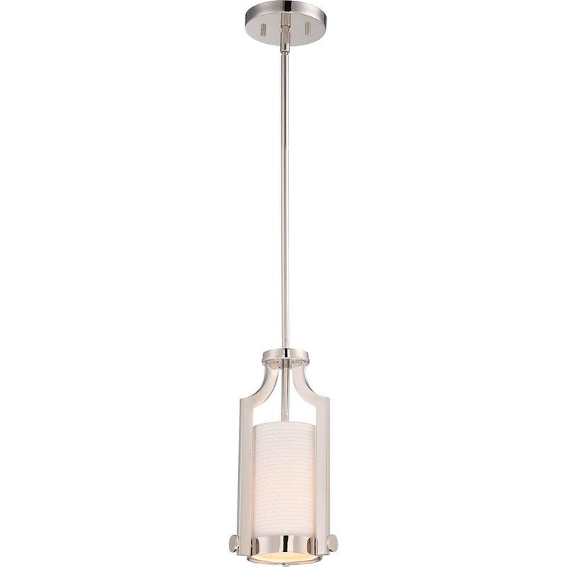 Nuvo Lighting Meadow 51in 1-Light Mini Pendant | Transitional Polished Nickel | Kitchen Island & Dining Room Accent | 51 in H | Model 60-5884