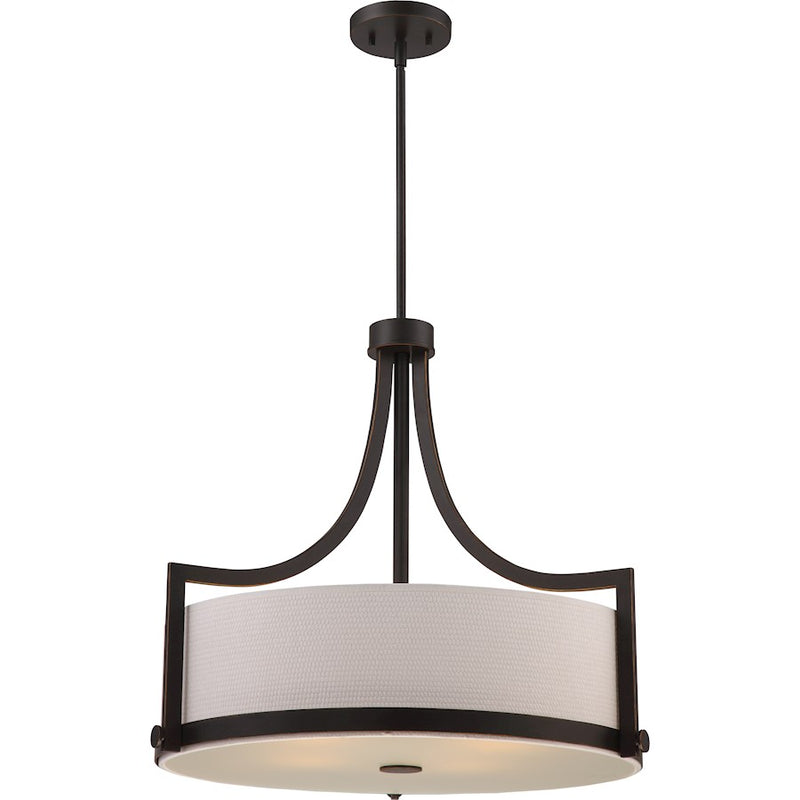 Nuvo Lighting Meadow 21.75in 4-Light Pendant | Transitional Russet Bronze | Kitchen Island & Dining Room | 21.75 in H | Model 60-5886