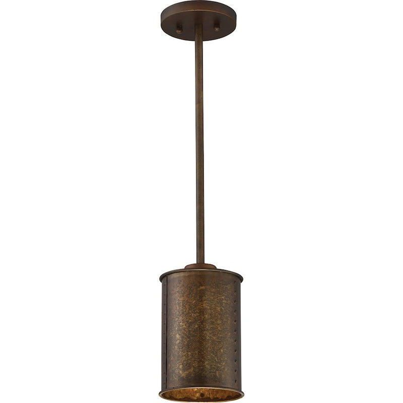 Nuvo Lighting Kettle 1-Light Mini Pendant | Industrial Weathered Brass | Kitchen Island & Dining Room Accent | 240 Lumens, 2700K, Dimmable | Model 60-5892