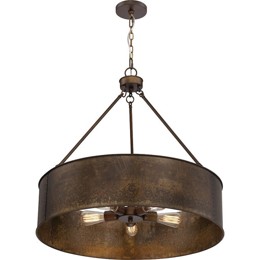 Nuvo Lighting Kettle 28in 5-Light Pendant | Industrial Weathered Brass and Clear Glass | Kitchen Island & Dining Room | 28 x 28 x 28 in | Model 60-5895