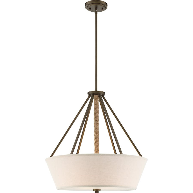 Nuvo Lighting Seneca 22in 4-Light Pendant | Traditional Mahogany Bronze | Kitchen Island & Dining Room | 22.13 in H, 240W | Model 60-5896