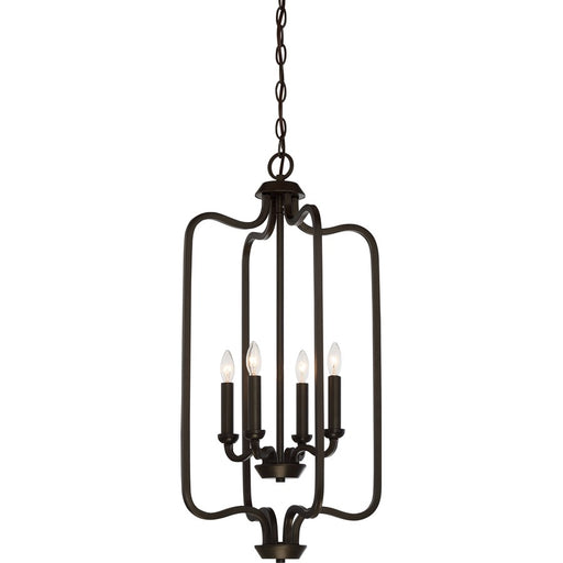 Nuvo Lighting Willow 14in 4-Light Pendant | Traditional Aged Bronze | Kitchen Island & Dining Room | 14 x 14 x 27.75 in | Model 60-5900