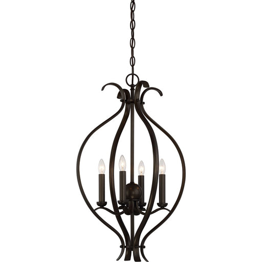 Nuvo Lighting Dillard 16in 4-Light Pendant | Traditional Aged Bronze Metal | Kitchen Island & Dining Room | 16 x 16 x 25 in | Model 60-5910