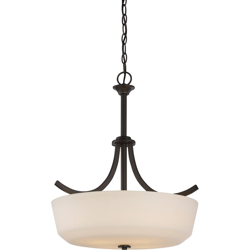 Nuvo Lighting Laguna 19.5in 4-Light Pendant | Traditional Aged Bronze and White Glass | Kitchen Island & Dining Room | 19.5 x 19.5 x | Model 60-5927