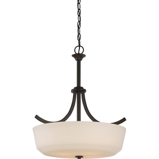 Nuvo Lighting Laguna 19.5in 4-Light Pendant | Traditional Aged Bronze and White Glass | Kitchen Island & Dining Room | 19.5 x 19.5 x | Model 60-5927