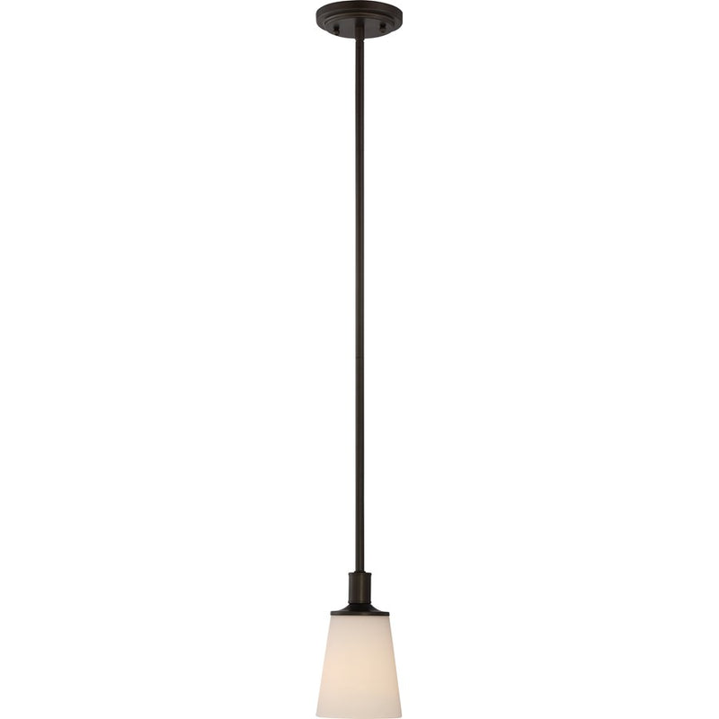 Nuvo Lighting Laguna 5in 1-Light Mini Pendant | Traditional Aged Bronze and White Glass | Kitchen Island & Dining Room | 5.125 x 5.125 x | Model 60-5928