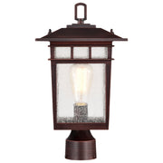 Nuvo Lighting Cove Neck 9in 1-Light Outdoor Post Lantern | Craftsman Rustic Bronze and Seeded Glass | Walkway & Patio | 9 x 9 x 16 in | Model 60-5952