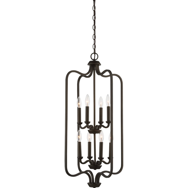 Nuvo Willow 17in 2-Light Caged Pendant | Traditional Polished Nickel and Clear Glass | Dining Room & Foyer | 17 x 17 x 34 in | Model 60-5972