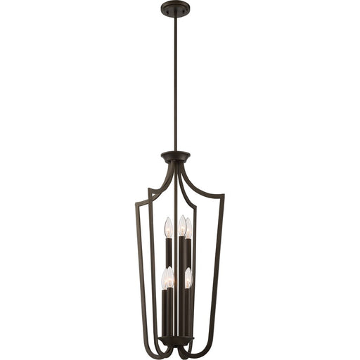 Nuvo Lighting Laguna 17in 6-Light Pendant | Traditional Aged Bronze Caged | Kitchen Island & Dining Room | 17 x 17 x 71 in | Model 60-5977