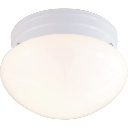 Nuvo Lighting 8in 1-Light Flush Mount | Traditional White Mushroom Glass | Hallway & Bathroom Ceiling Light | 7.5 x 7.5 x 5 in | Model 60-6026