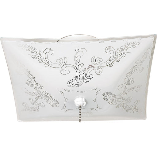 Nuvo Lighting 12in 2-Light Flush Mount | Traditional White and Floral Glass | Bedroom & Hallway Ceiling Light | 11.75 x 11.75 x 4.75 in | Model 60-6113