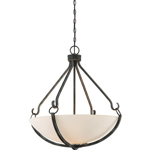 Nuvo Sherwood 4-Light Pendant | Industrial Iron Black and Brushed Nickel | Kitchen Island & Dining Room | 27in H | Model 60-6125