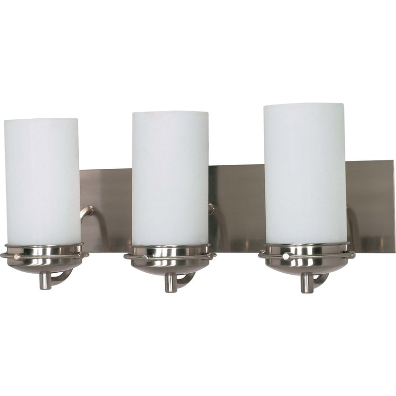 Nuvo Polaris 21in 3-Light Vanity Light | Brushed Nickel and Opal White Glass | Bathroom Vanity & Powder Room | 26 x 10 x 9 in | Model 60-613