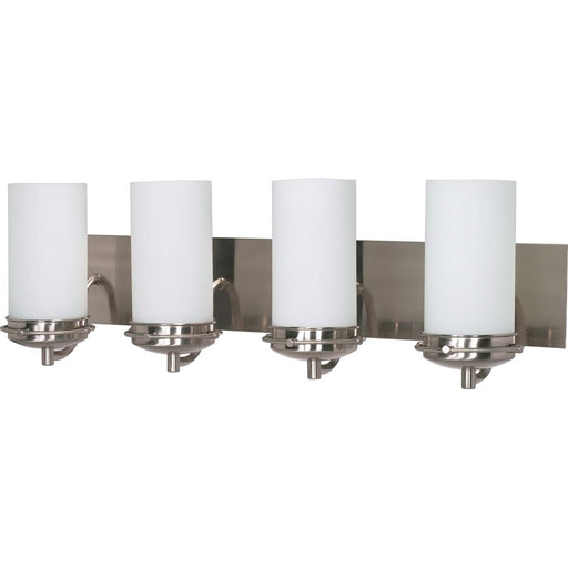 Nuvo Polaris 30in 4-Light Vanity Light | Classic Brushed Nickel and Opal White Glass | Bathroom Vanity & Powder Room | 29.75 x 8.25 in | Model 60-614